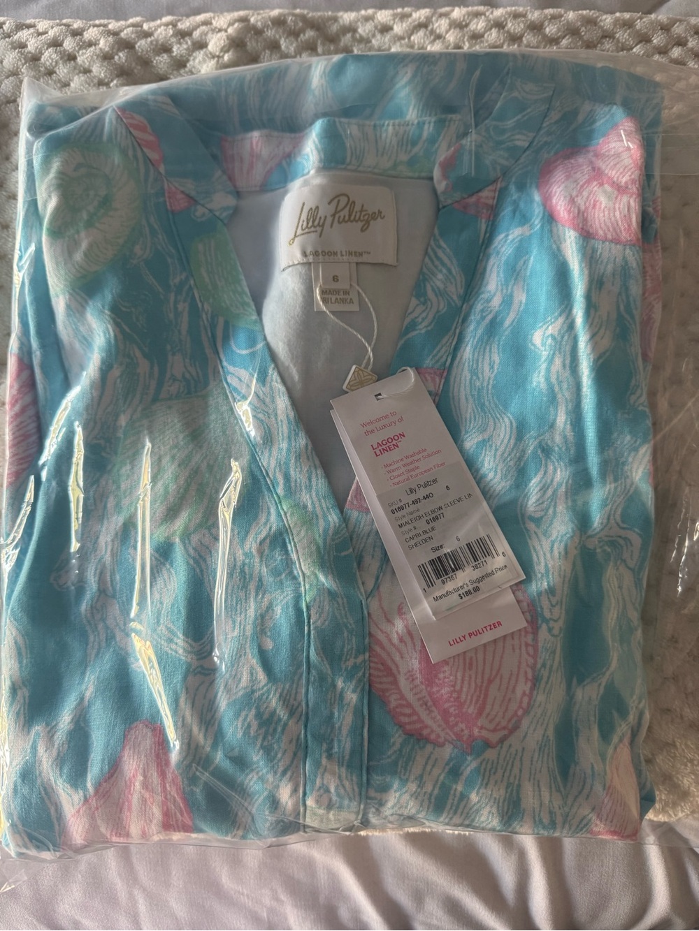 LILLY PULITZER Mialeigh Elbow Sleeve Linen Dress in Capri Blue Shelden